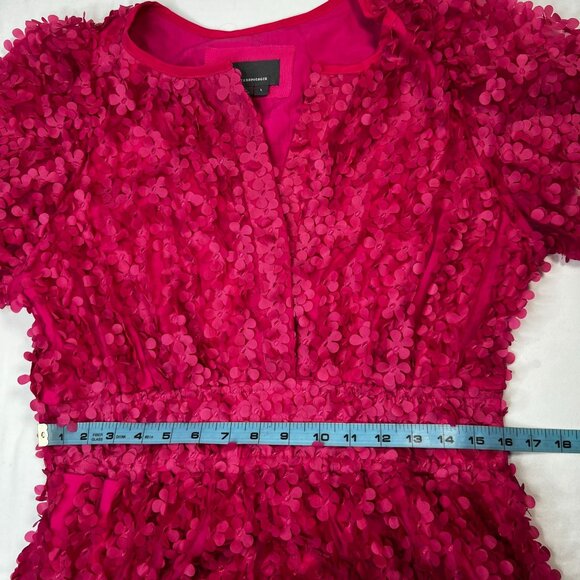 Anthropologie The Somerset Mini Dress Floral Applique Edition Hot Pink Large - Picture 8 of 15